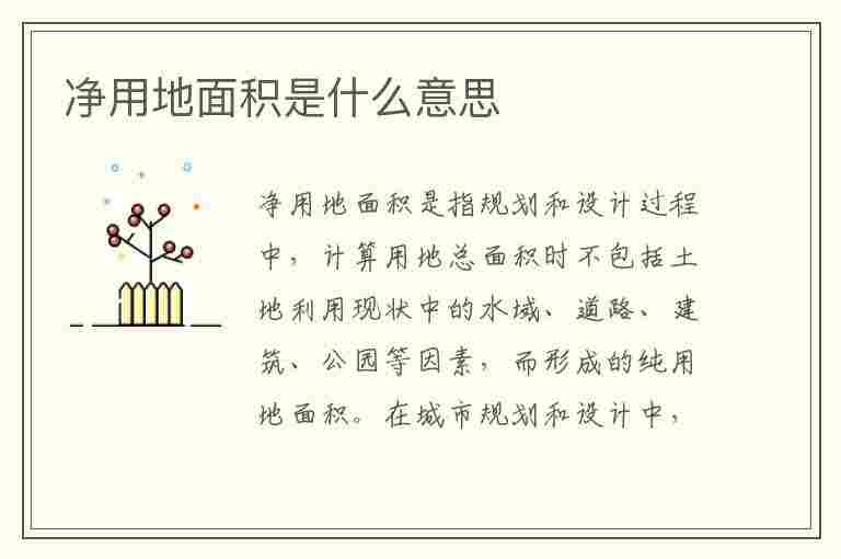 净用地面积是什么意思(净用地面积是什么意思,出让面积又是什么意思)